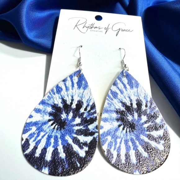 Blue Tie Dyed Teardrop Earrings – Chill Vibes Only 💙 NWT Jewelry - Picture 5 of 10